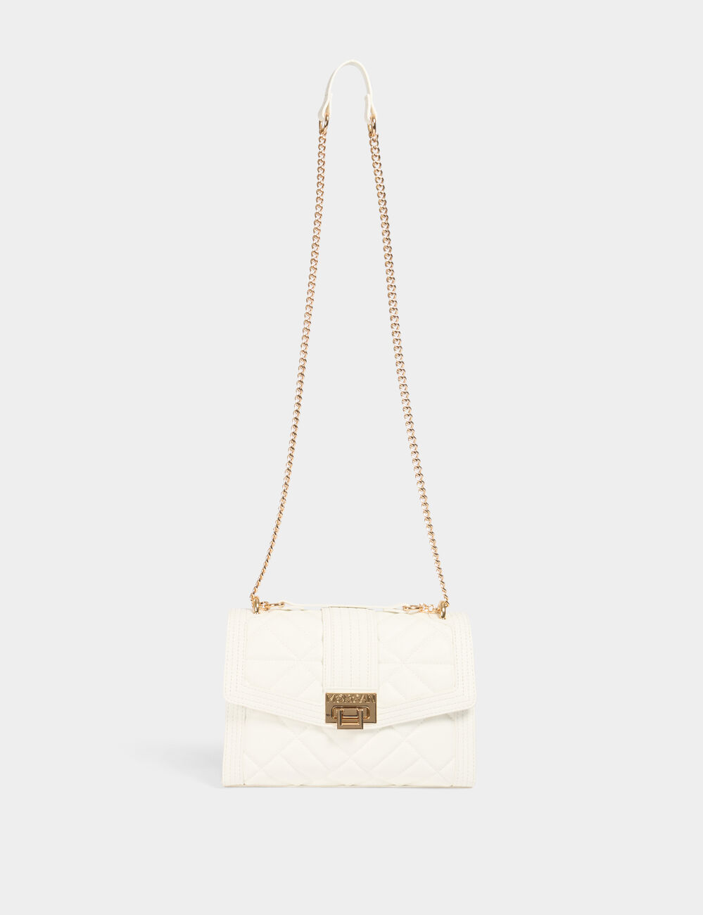 Clutch bag with quilted effect white women