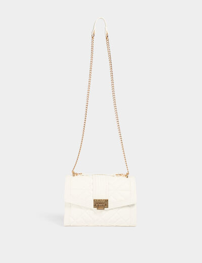 Clutch bag with quilted effect white women