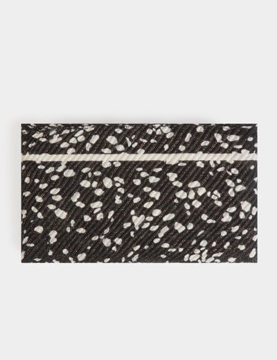 Pleated scarf polka dot print black women