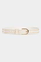 Belt with studs and perforations white women