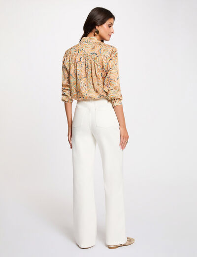 Satin top with lapel collar multicolor women
