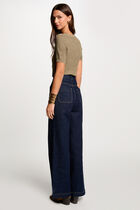 Short-sleeved openwork jumper khaki green women