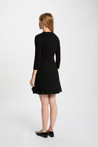 Robe courte pliss&eacute;e noir femme