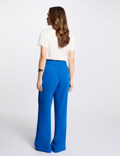 Wide leg trousers electric blue women