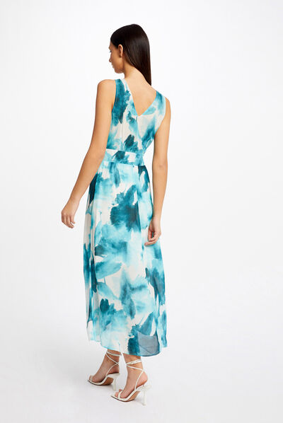 Printed maxi wrap dress multico ladies'