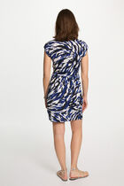 Robe courte ajustée imprimée multicolore femme