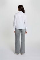 High-waisted wide-leg jeans denim snow grey women