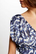 Printed waisted maxi dress multicolored women
