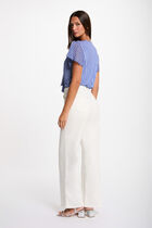 T-shirt with tie neck white women