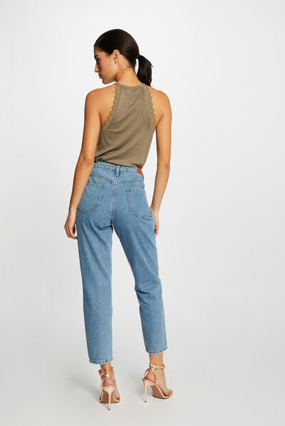 Vest top with thin straps khaki green ladies'