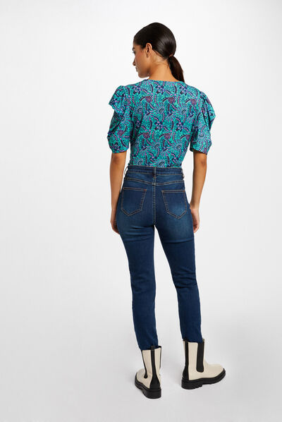 Short-sleeved t-shirt abstract print multico ladies'