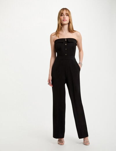 Bustier neckline jumpsuit black women
