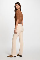Short-sleeved jumper cognac brown women