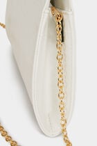Clutch bag with croc effect white women