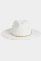 Braided hat with rhinestones white women