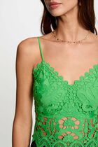 Crop top thin straps green women