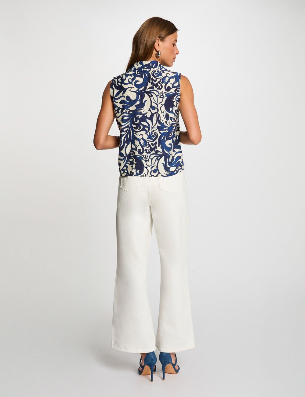 Printed sleeveless shirt multicolor women