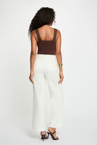 Vest top in lace dark brown women