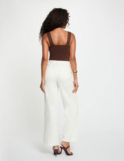 Vest top in lace dark brown women