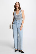 Sleeveless knitted top multicolor women
