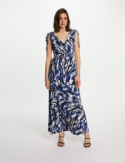 Printed maxi straight dress multicolor women