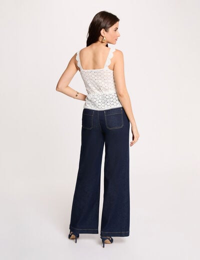 Sleeveless vest top white women