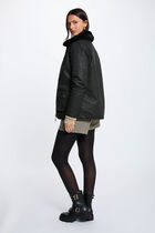 Reversible coated parka black women