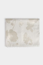 Metallic thread scarf ivory women