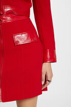 Jupe courte zippée rouge moyen femme