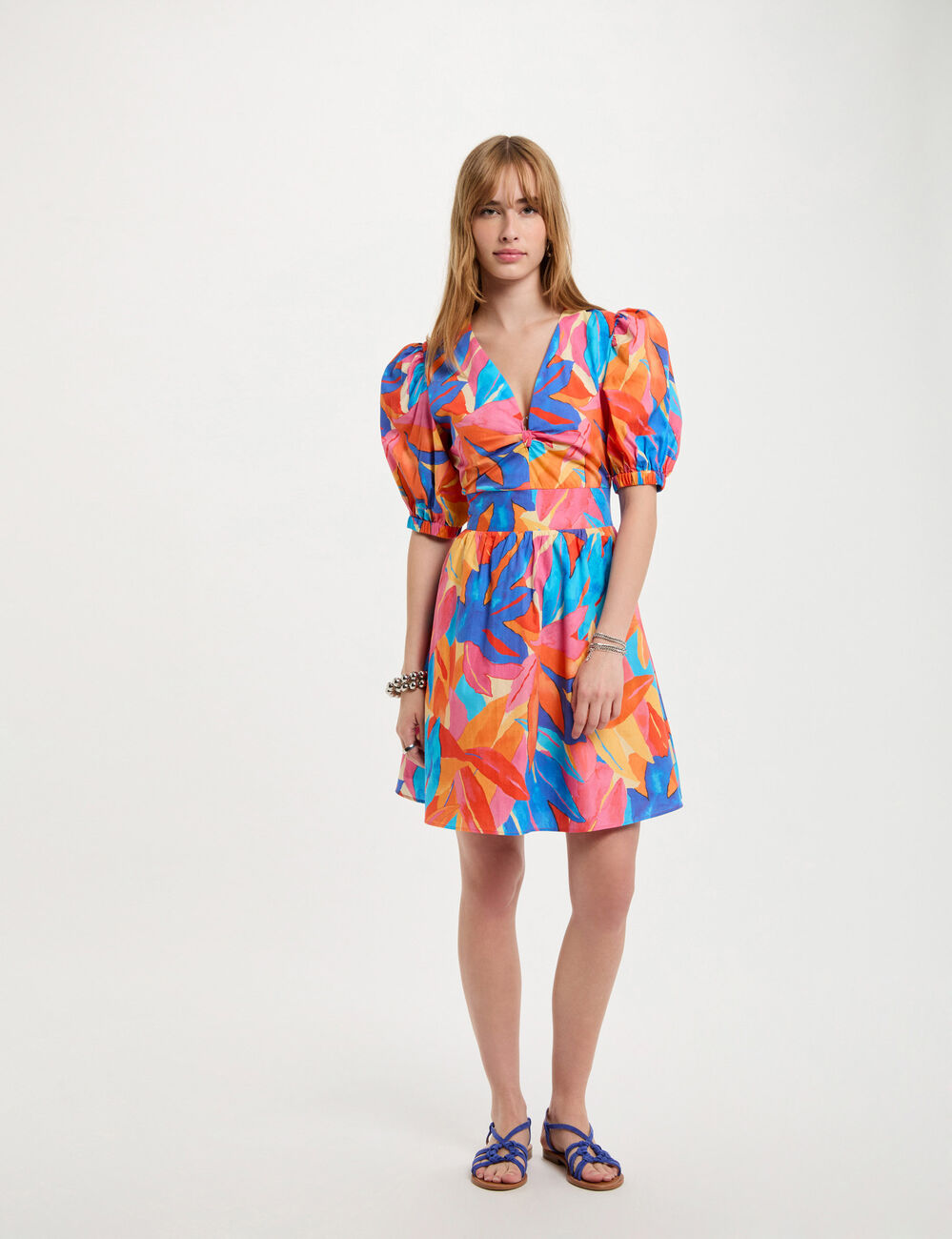 Printed mini A-line dress multicolor women