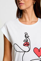T-shirt with message ivory women