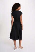 Mid-length dress with V-neck black women