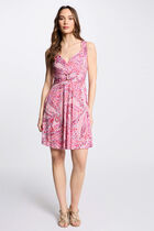 Robe courte cintrée imprimée multicolore femme