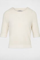Pull manches courtes ivoire femme