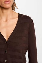 Long-sleeved cardigan dark brown women