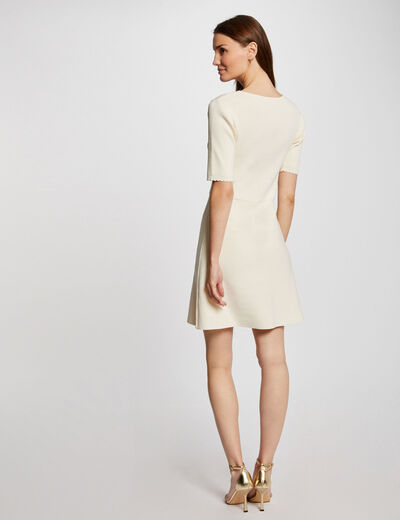 A-line short knitted dress ivory ladies'