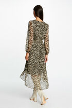 Midi wrap dress leopard print multicolored women