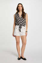 Striped sleeveless vest top white women