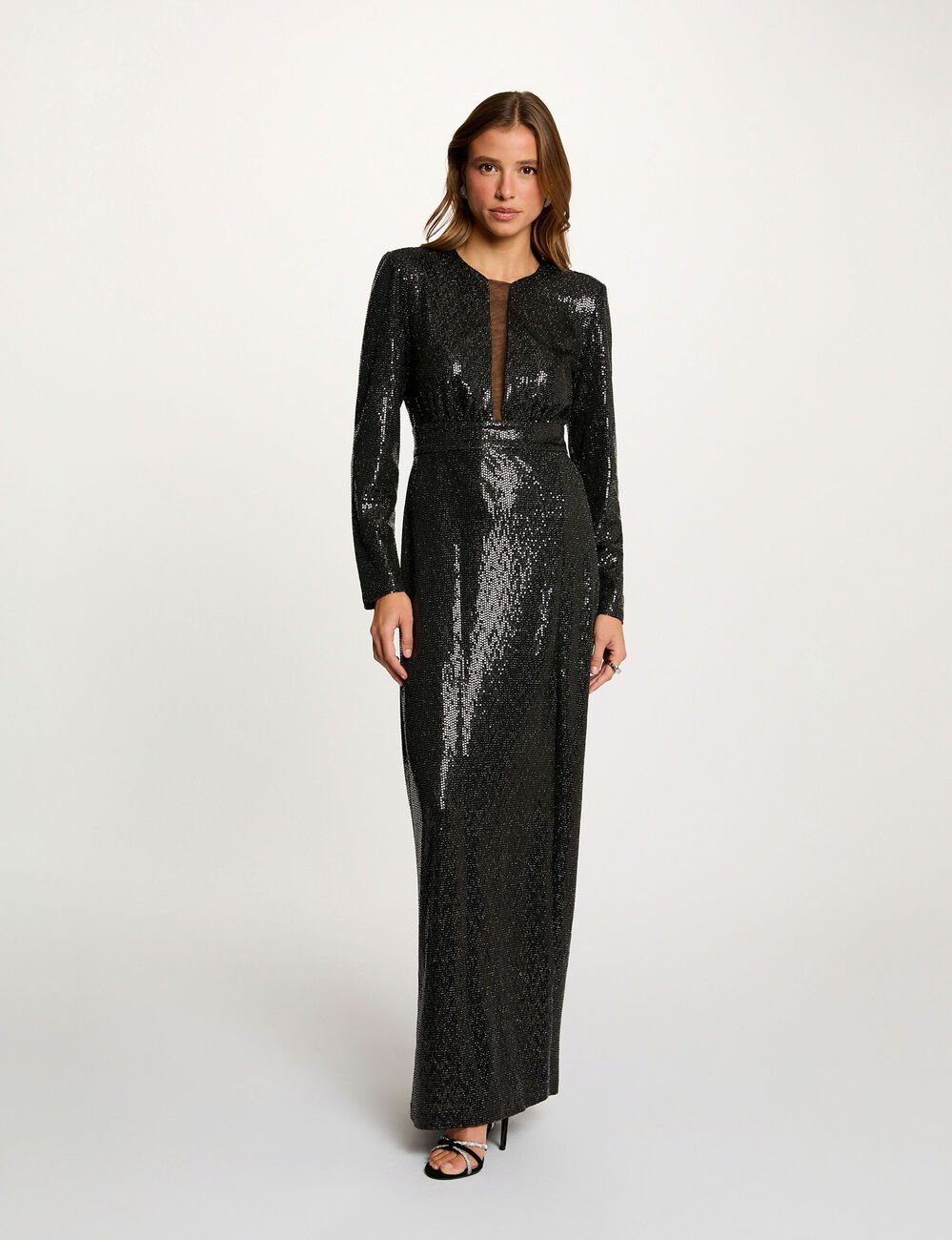 Robe longue manches longues noir femme