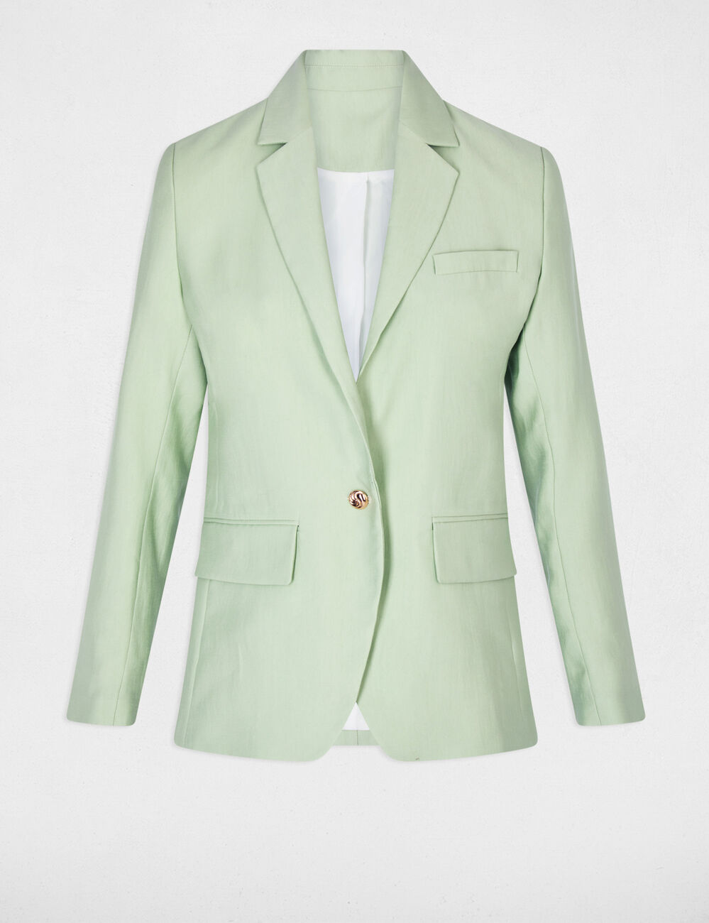 Fitted jacket with tailored collar pastel green women
