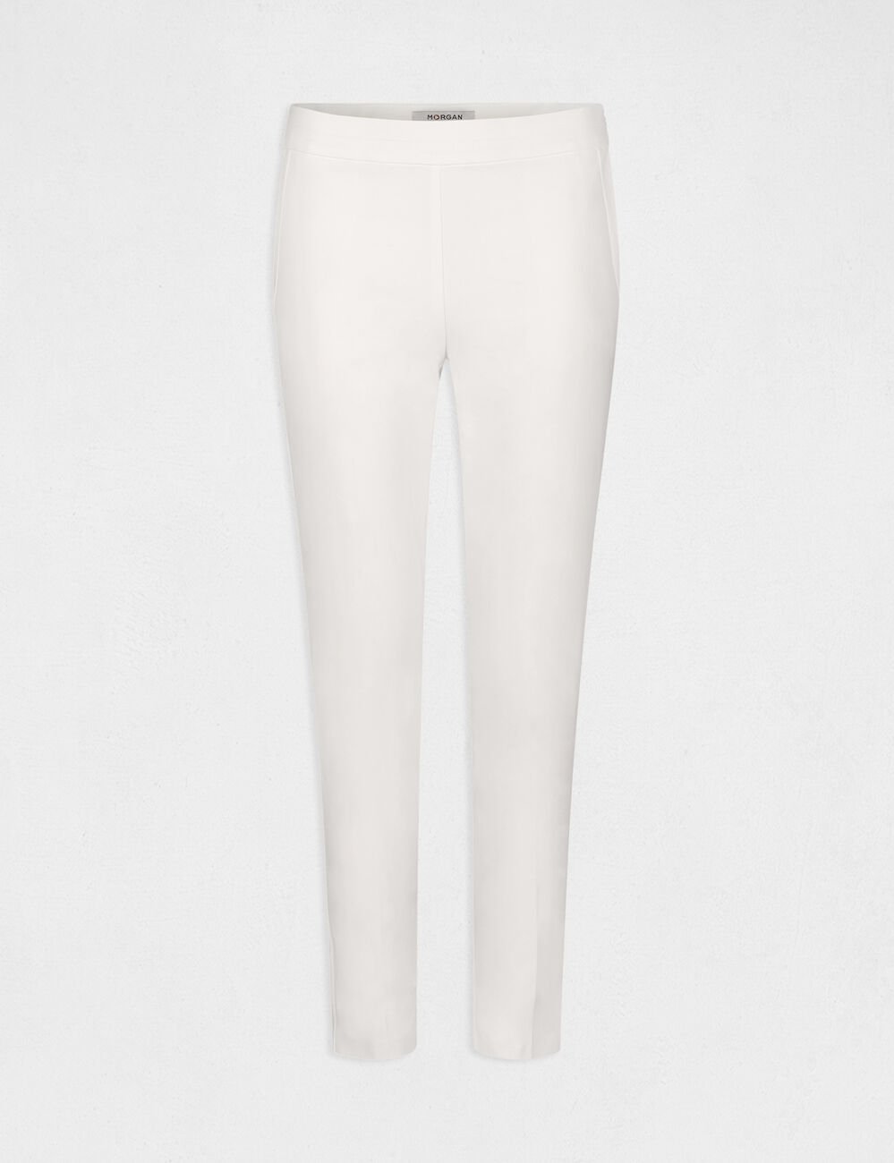 Cropped cigarette trousers ecru women