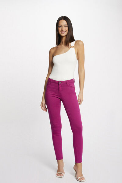 Low waist skinny trousers raspberry ladies'