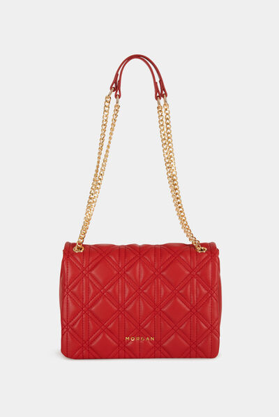 Clutch bag with quilted effect red ladies'