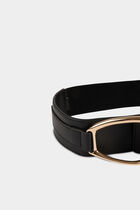 Wide elasticated belt black women