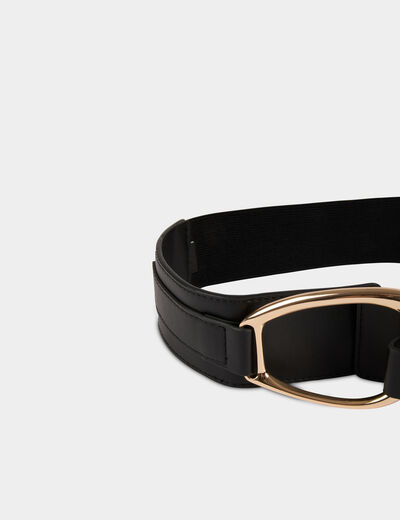 Wide elasticated belt black women