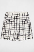 High-waisted tweed shorts multicolor women