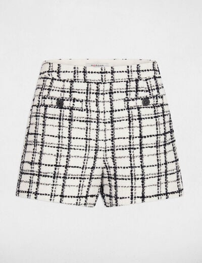 High-waisted tweed shorts multicolor women