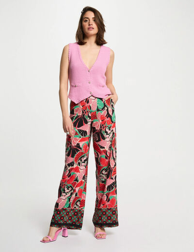 Printed wide leg trousers multicolor women