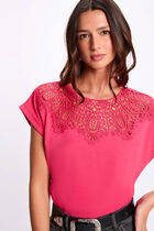 Short-sleeved t-shirt fuchsia pink women