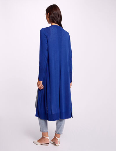 Long cardigan long sleeves electric blue ladies'